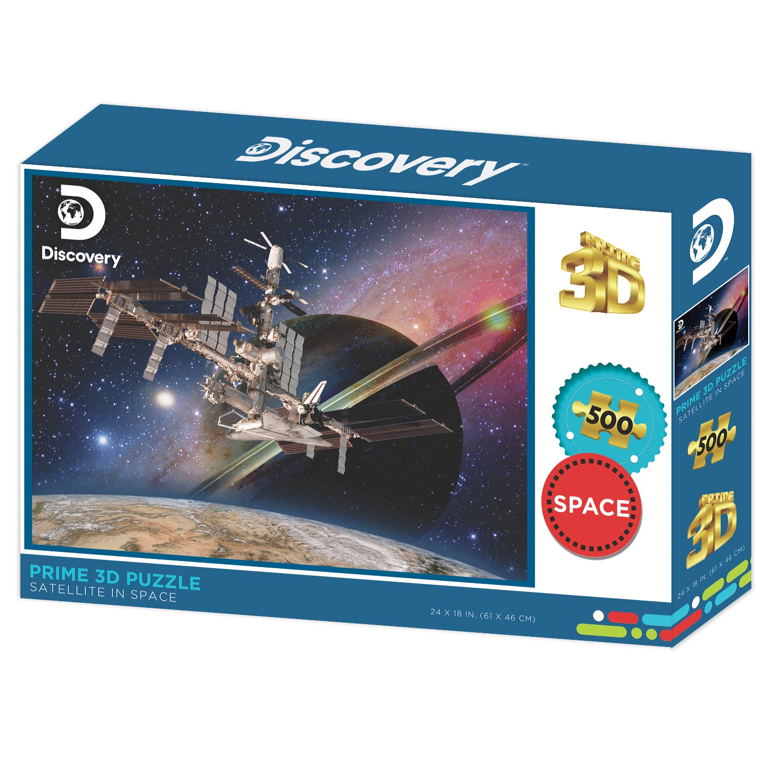 Satellite in Space 3D Jigsaw Puzzle – 500 Piece Cosmic Puzzle | Prime3D | 24x18" | 1Di Canada