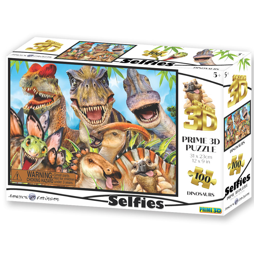 Dinosaur Selfie Howard Robinson 3D Jigsaw Puzzle 10776 100pc 12x9"