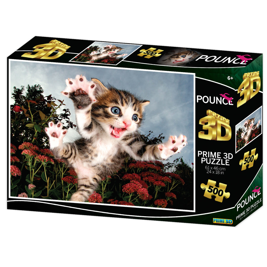 Chicken Pounce 3D Jigsaw Puzzle 20013 500pc 24x18"
