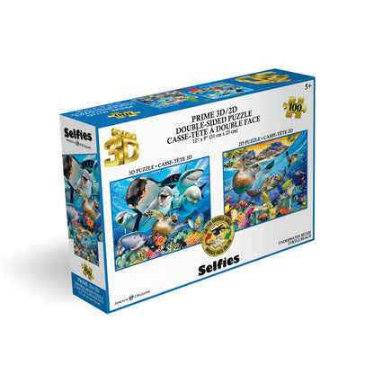 20604 3D/2D Howard Robinson Underwater & Turtle Beach Selfie 100pc 12x9"