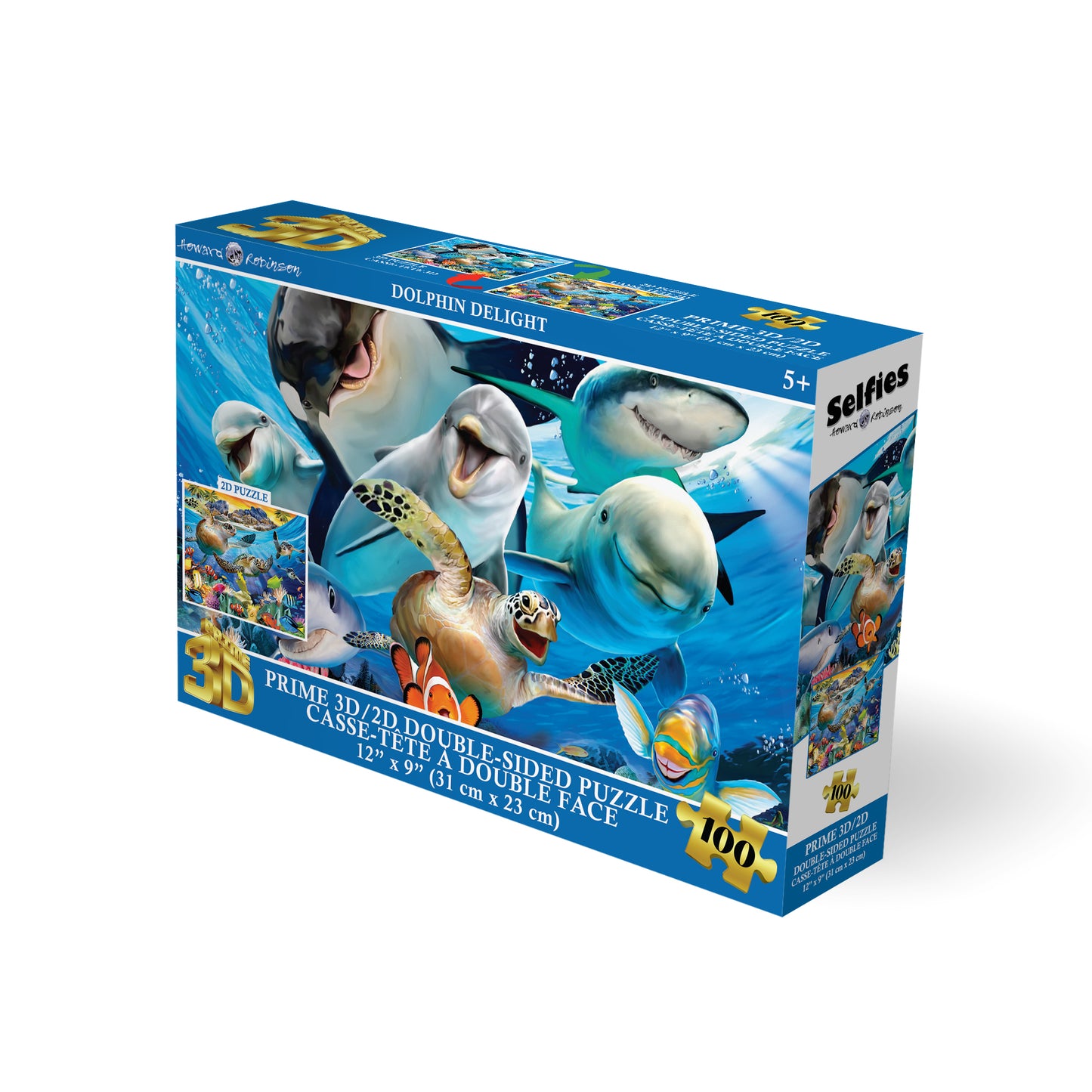 20604 3D/2D Howard Robinson Underwater & Turtle Beach Selfie 100pc 12x9"