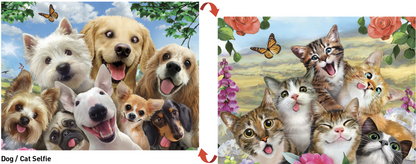 20610 3D/2D Howard Robinson Dog & Cat Selfie 100pc 12x9"