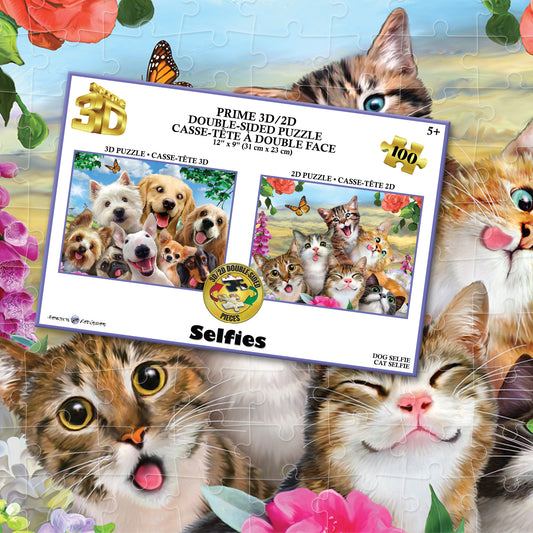 Howard Robinson Dog Cat Selfie 100 Piece Puzzle 12x9