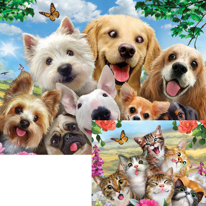 20610 3D/2D Howard Robinson Dog & Cat Selfie 100pc 12x9"