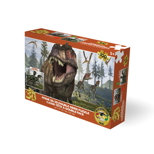 20662 3D/2D Prime 3D Tyrannosaurus Rex & Raptors 100pc 12x9