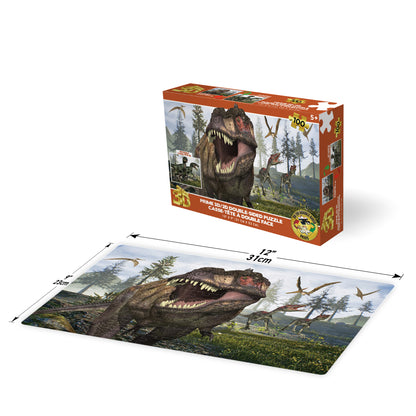 20662 3D/2D Prime 3D Tyrannosaurus Rex & Raptors 100pc 12x9"