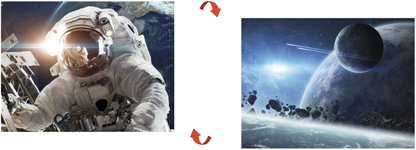 20667 3D/2D Prime 3D Space Astronaut & Stars 100pc 12x9"