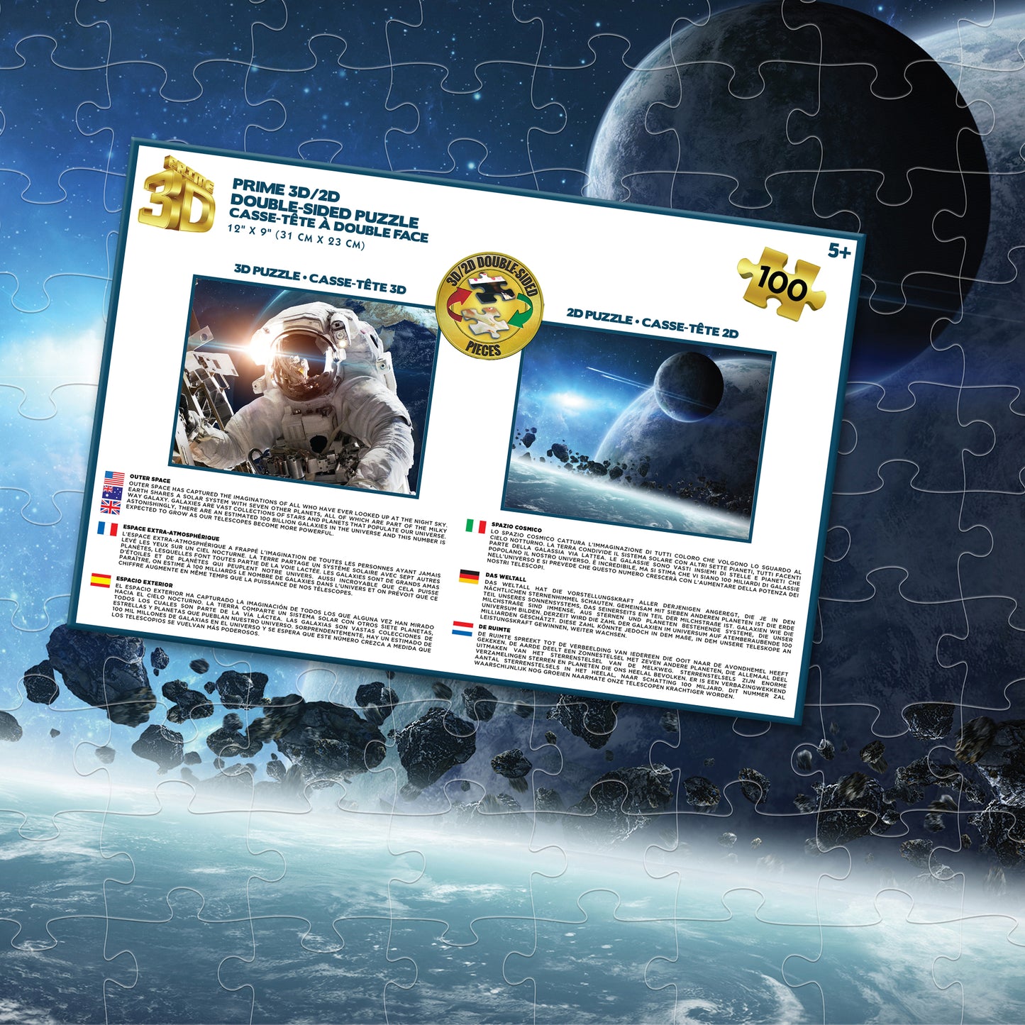 20667 3D/2D Prime 3D Space Astronaut & Stars 100pc 12x9"