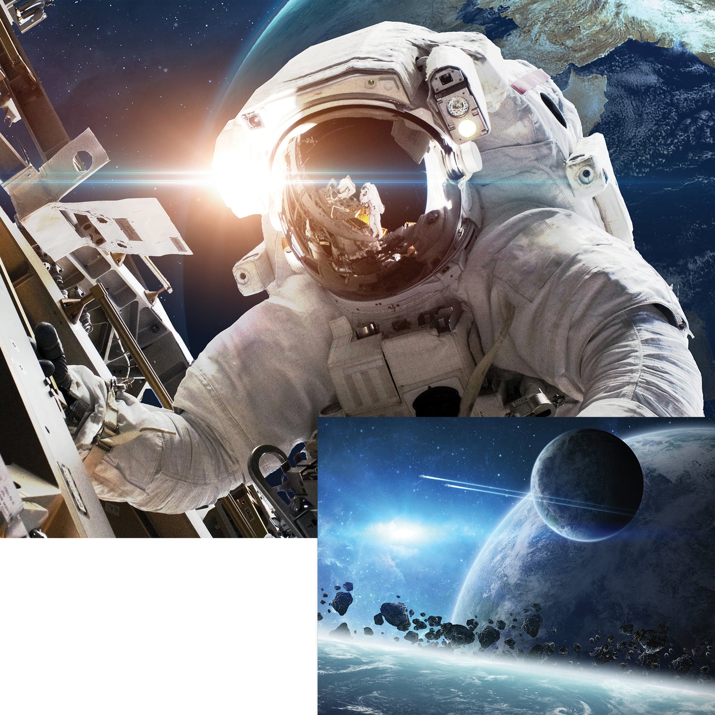 20667 3D/2D Prime 3D Space Astronaut & Stars 100pc 12x9"