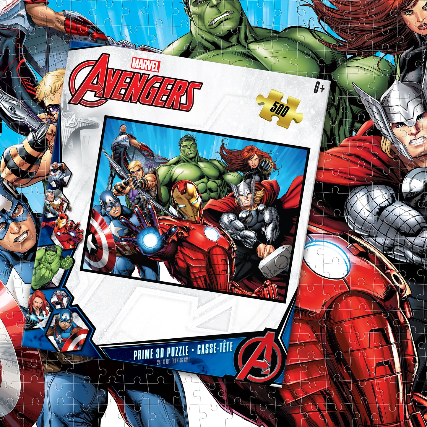 Avengers Assemble 3D Jigsaw Puzzle – 500-Piece Marvel Puzzle | Prime3D | 24x18"