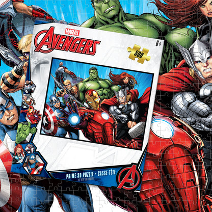 Avengers Assemble 3D Jigsaw Puzzle – 500-Piece Marvel Puzzle | Prime3D | 24x18"