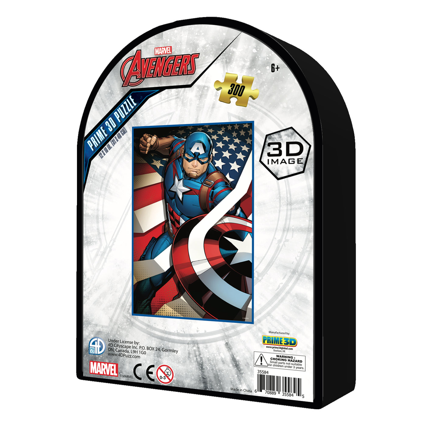 Puzzlr Captain America Marvel 3D Jigsaw Puzzle 35584 300pc 12x18