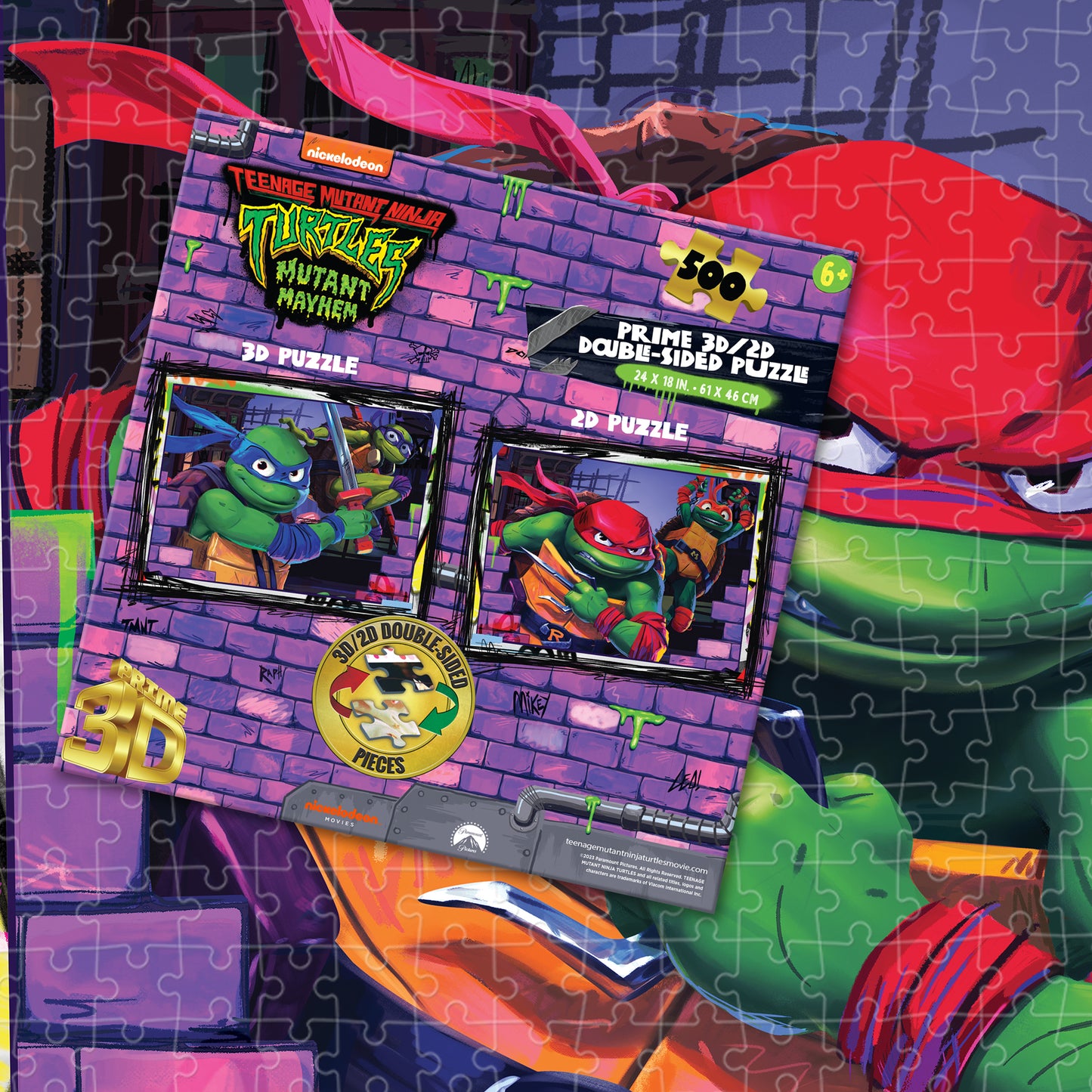 Teenage Mutant Ninja Turtles Puzzle – 300 Piece 3D/2D Nickelodeon Jigsaw (24"x18") | 37540