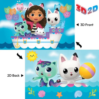 3D/2D Universal Gabby's Dollhouse 48pc | Prime 3D Lenticular Jigsaw Puzzle | 12x18" | 37543