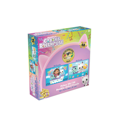 3D/2D Universal Gabby's Dollhouse 48pc | Prime 3D Lenticular Jigsaw Puzzle | 12x18" | 37543