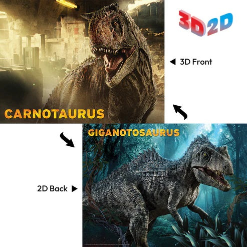 37546 | 3D/2D Universal Jurassic World Ceratosaurus/Giganotosaurus 500pc 24x18"