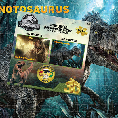 37546 | 3D/2D Universal Jurassic World Ceratosaurus/Giganotosaurus 500pc 24x18"