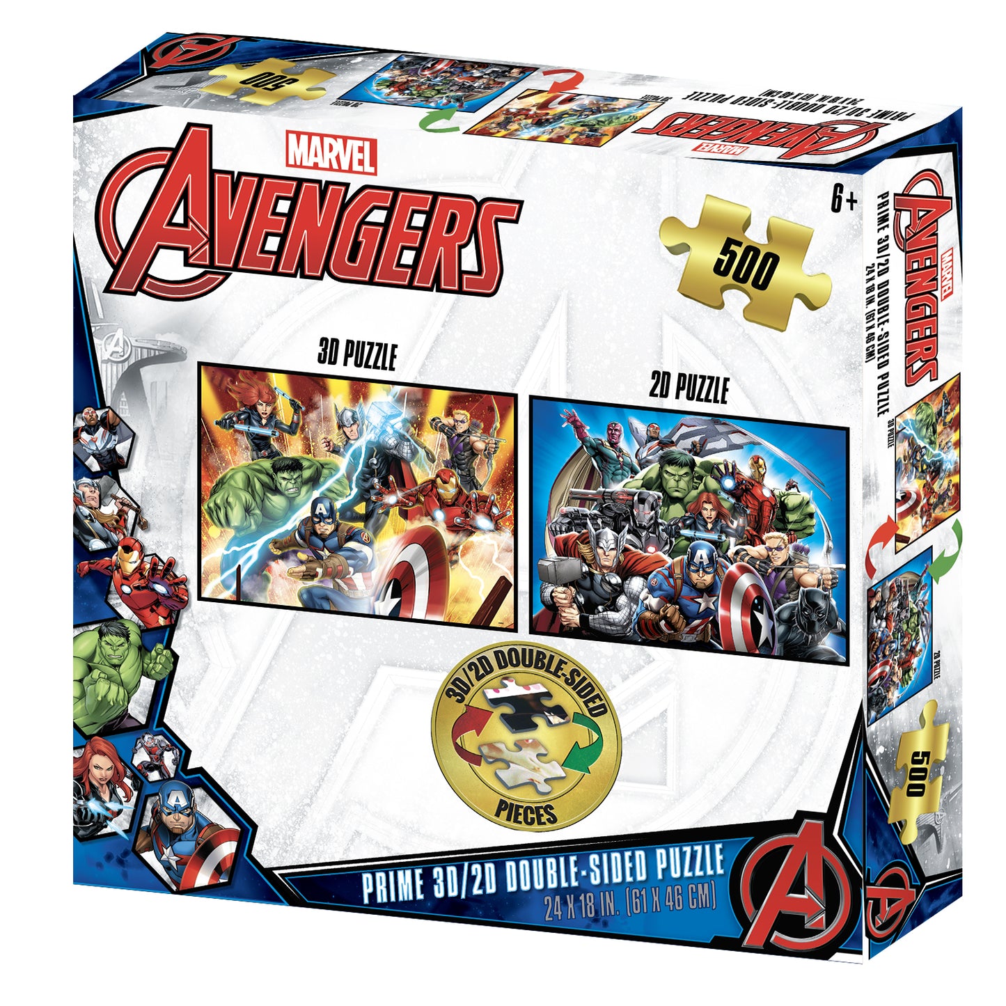 37556 | 3D/2D Marvel Avengers 500pc 24x18"