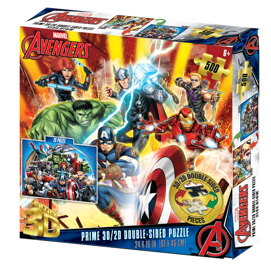 37556 | 3D/2D Marvel Avengers 500pc 24x18"