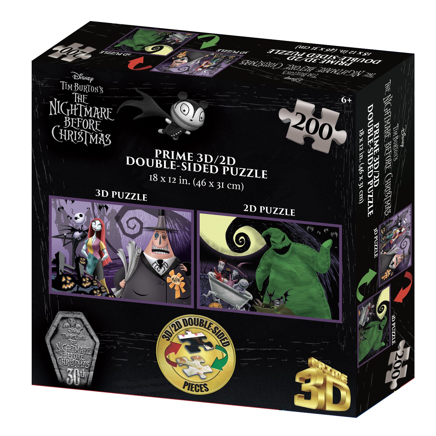 The Nightmare Before Christmas Puzzle – 200 Piece 3D/2D Disney Jigsaw (12"x18")