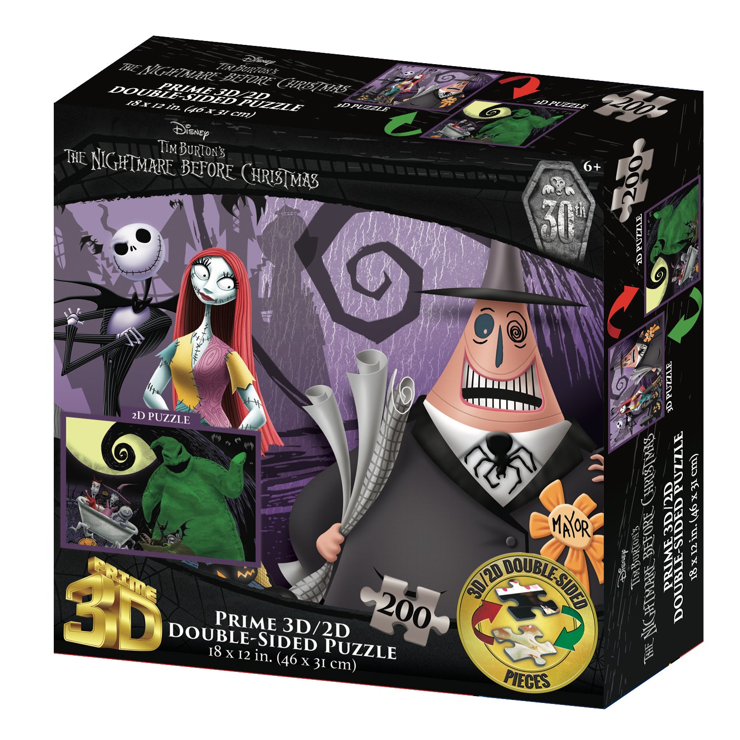 The Nightmare Before Christmas Puzzle – 200 Piece 3D/2D Disney Jigsaw (12"x18")