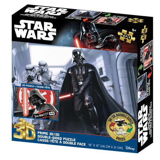Star Wars Puzzle – 200 Piece 3D/2D Lucasfilm Jigsaw for Kids (12"x18")
