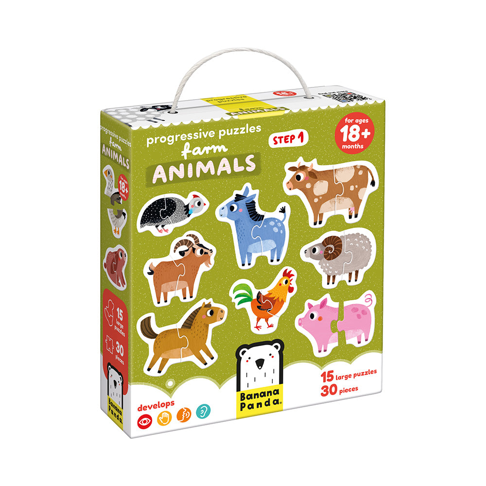 49208 | Banana Panda Progressive Puzzles Farm Animals 18m+