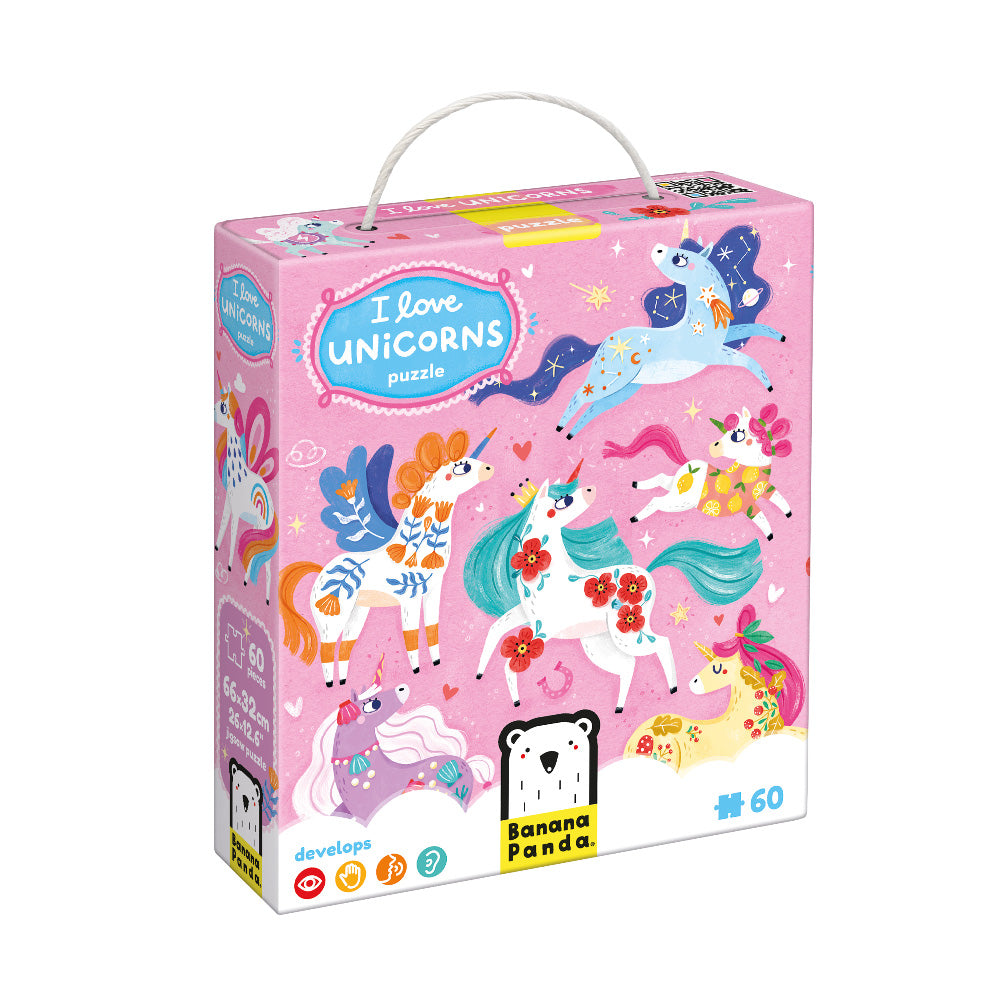 49264 | Banana Panda I love Unicorns puzzle 60pcs 26×12.6” 4+