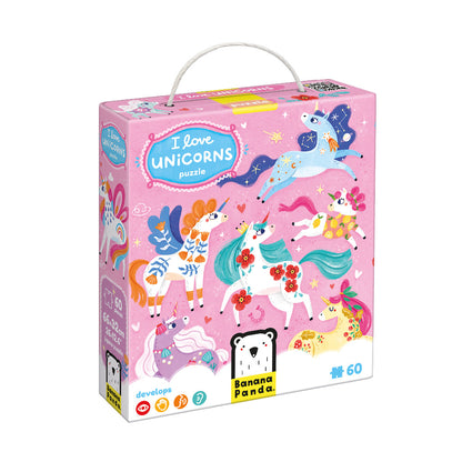 49264 | Banana Panda I love Unicorns puzzle 60pcs 26×12.6” 4+