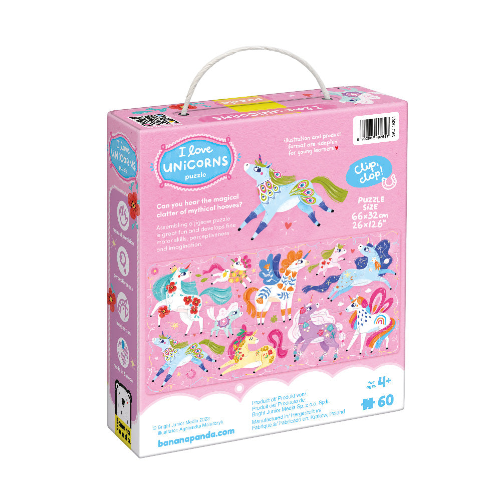 49264 | Banana Panda I love Unicorns puzzle 60pcs 26×12.6” 4+