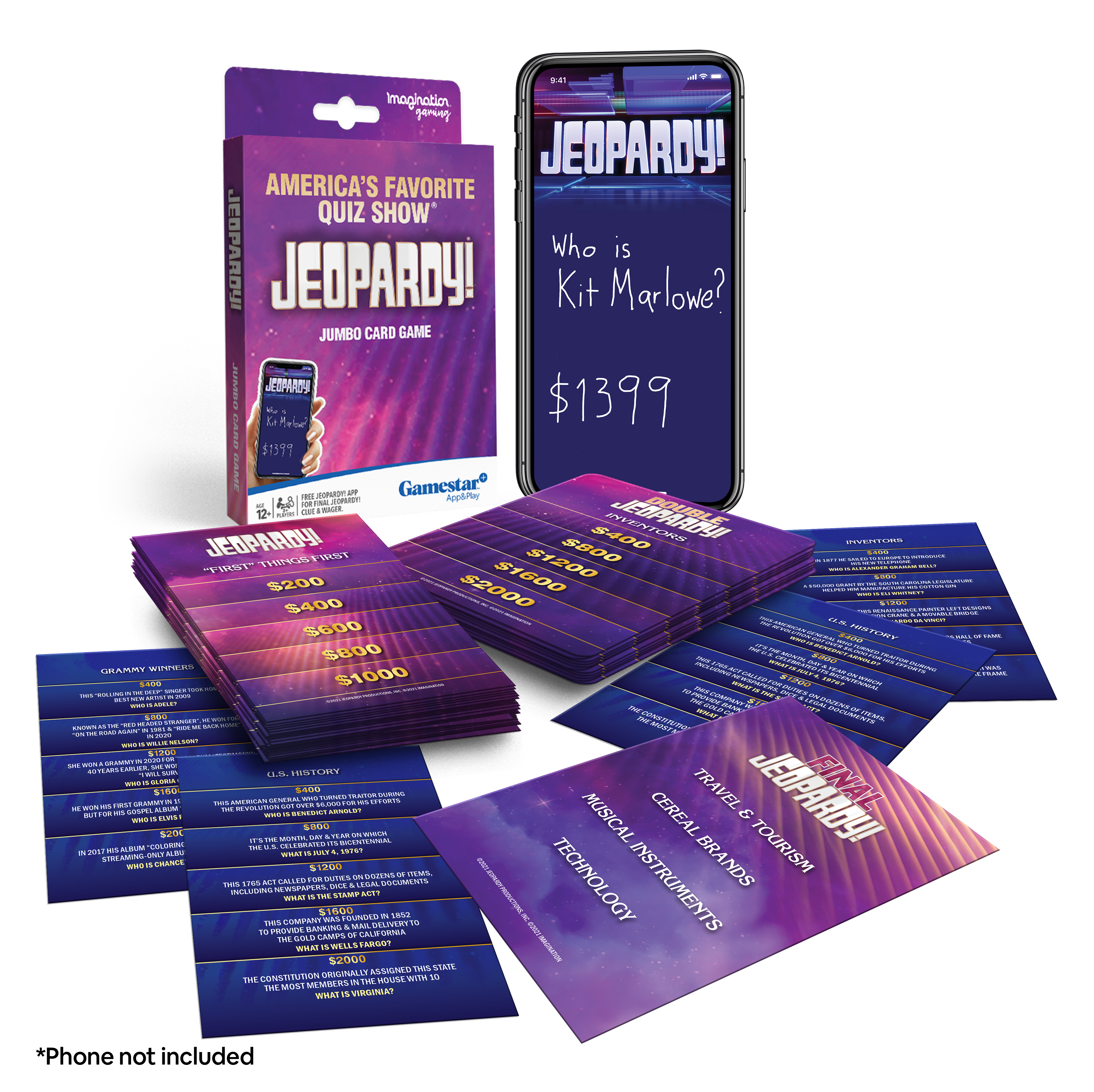 Jeopardy Jumbo Card Game – Deluxe Quiz Show Fun for 3+ Players