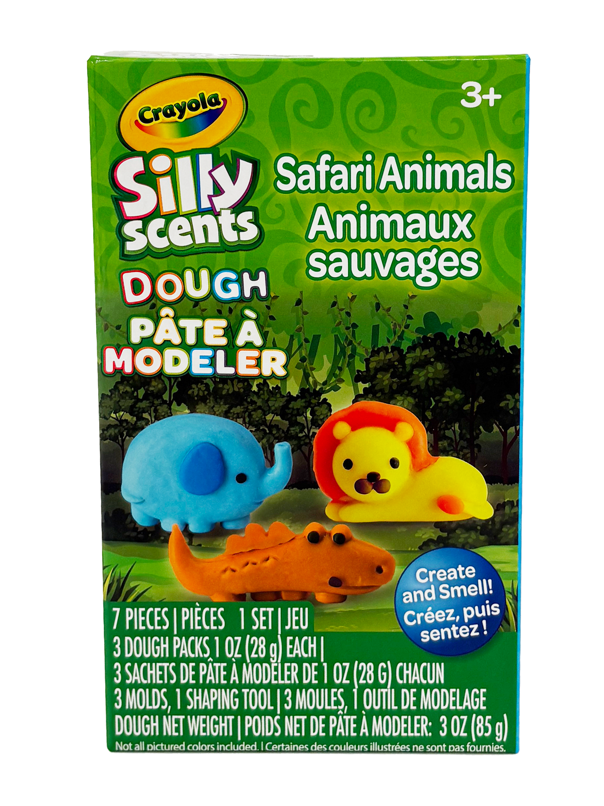 Petit coffret de pâte à modeler parfumée Crayola Silly Scents Animaux de la savane | Formes sauvages, senteurs amusantes, grandes aventures | Ensemble de pâte à modeler parfumée | A1-2200