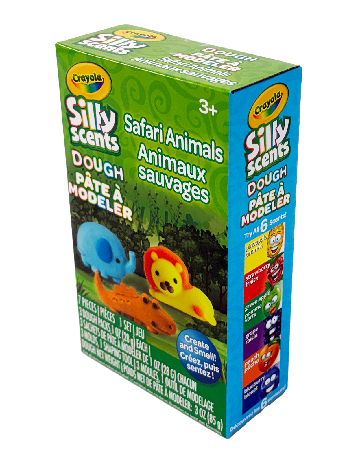 Petit coffret de pâte à modeler parfumée Crayola Silly Scents Animaux de la savane | Formes sauvages, senteurs amusantes, grandes aventures | Ensemble de pâte à modeler parfumée | A1-2200