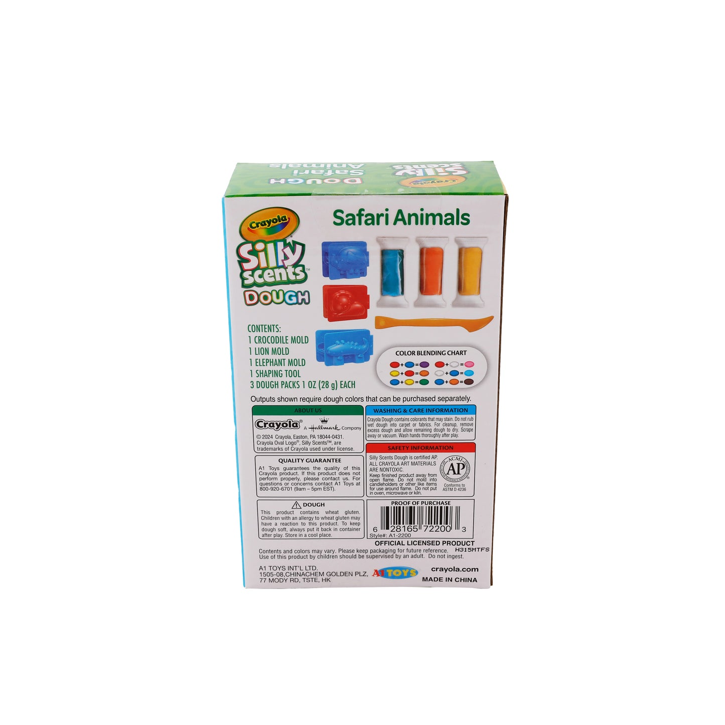 A1-2200 | A1 Crayola Silly Scent Dough Small Playset Safari Animals