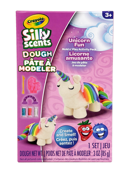 Petite mallette de pâte à modeler parfumée Crayola Silly Scents Licorne | Rêvez, modelez et faites scintiller | Ensemble de pâte à modeler parfumée | A1-2368