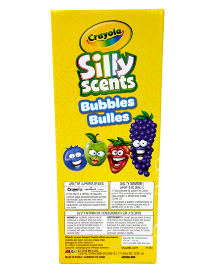 Baguette à bulles Crayola Silly Scents 118 ml (12/présentoir) | Plongez dans un plaisir parfumé | Crayola | A1-2512