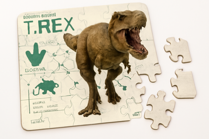 Jurassic World T-Rex Puzzle – 100 Piece Double-Sided 3D/2D Jigsaw | Prime 3D Dinosaur Puzzle