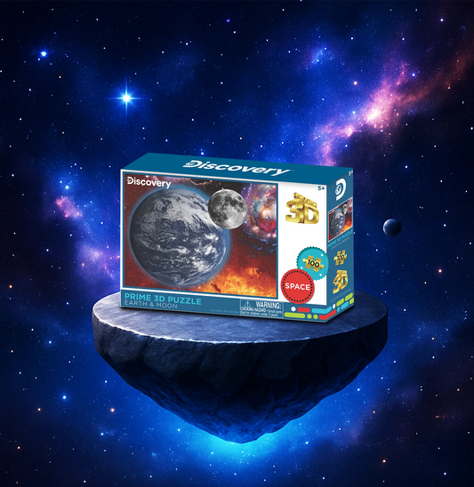 Earth & Moon 3D Jigsaw Puzzle – 100pc Space Puzzle for Kids (12x9")