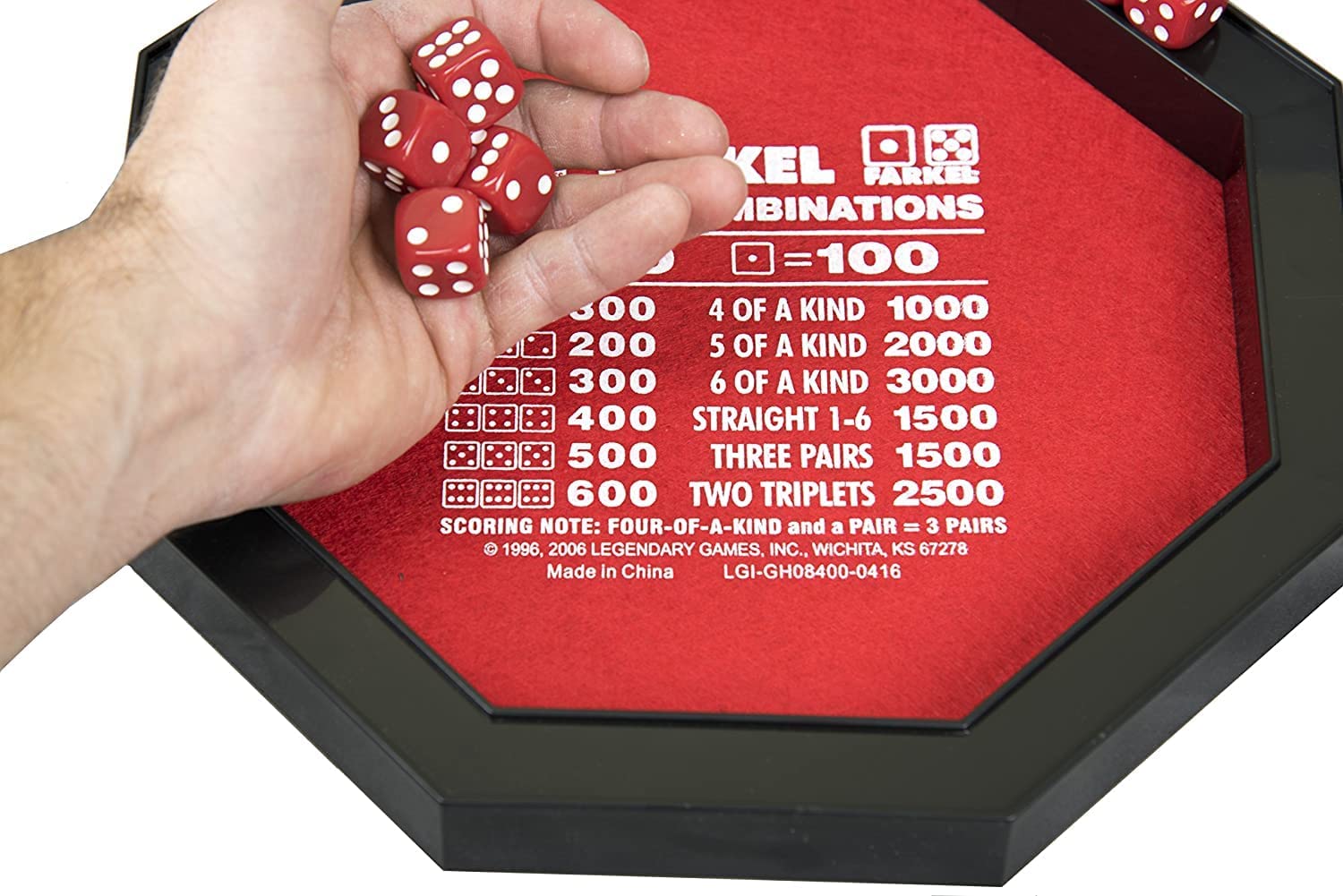 Farkel Game Set with Deluxe Rolling Tray – Family Dice Game