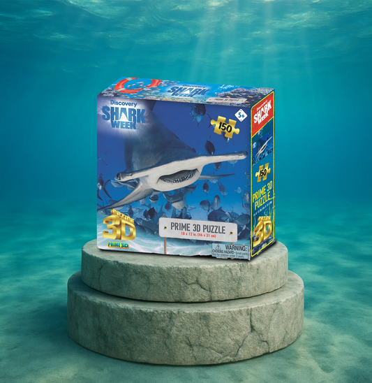 Hammerhead Shark 3D Jigsaw Puzzle – 150 Piece Ocean Puzzle | Prime3D | 18x12" | 1Di Canada