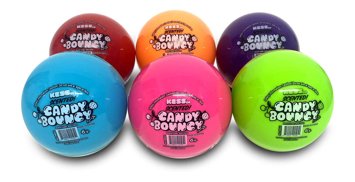 Duotone Candy Bouncy Balls 4"l | Rubber Bouncing Ball | Bounce Into Sweet Fun | KES195
