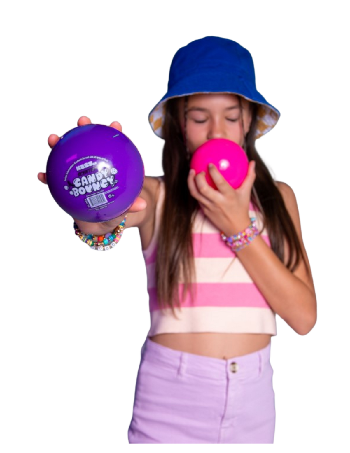 Duotone Candy Bouncy Balls 4"l | Rubber Bouncing Ball | Bounce Into Sweet Fun | KES195