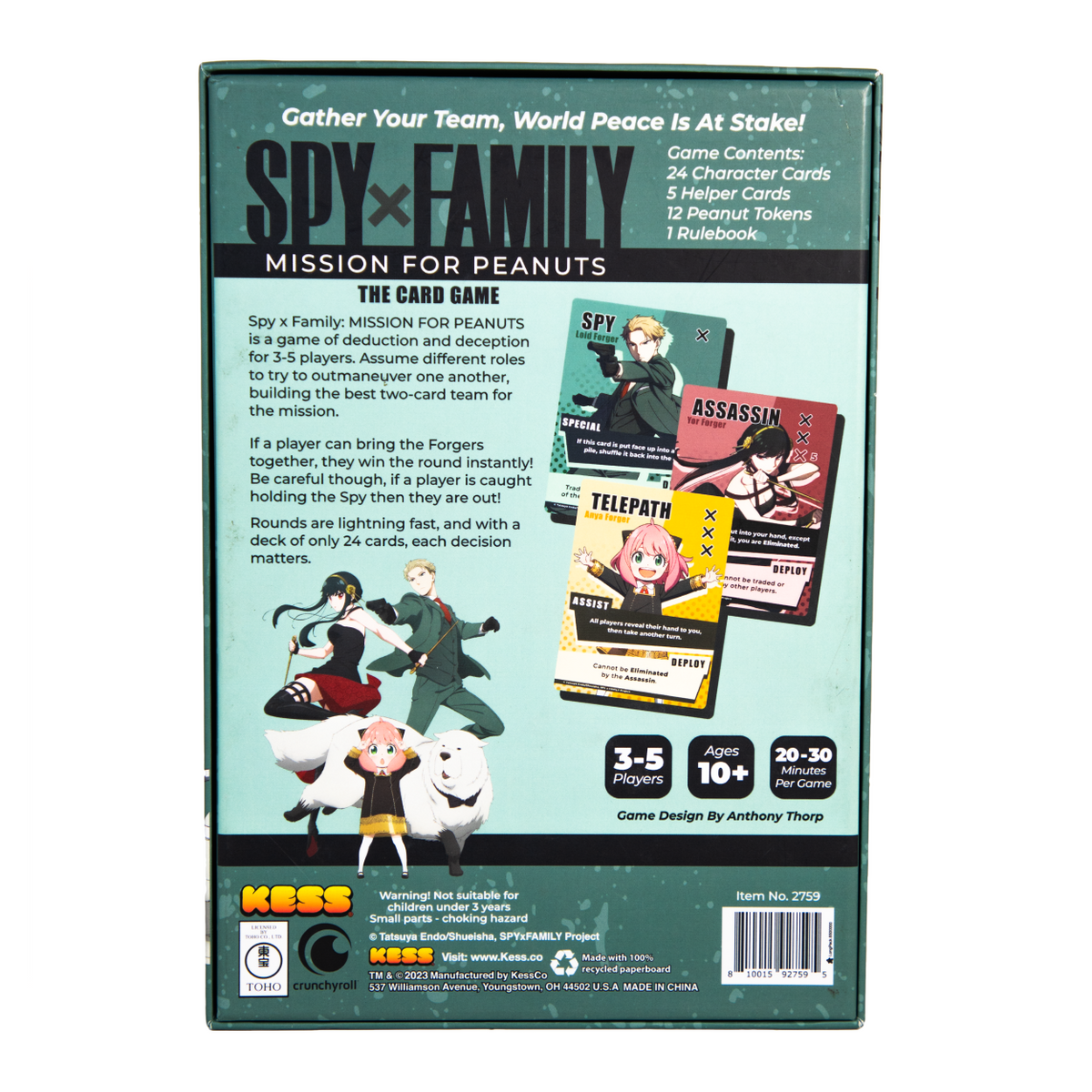 Spy X Family: Mission for Peanuts Card Game | A Game of Deduction and Deception | KES2759