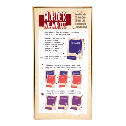 Murder We Wrote Party Game – True Crime Podcast Inspired Mystery Card Game | KES2774