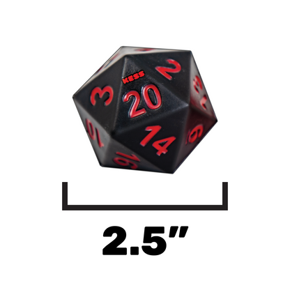Mighty Foam D20 2.5" Dice Assortment | 20-Sided RPG Dice | KES3330