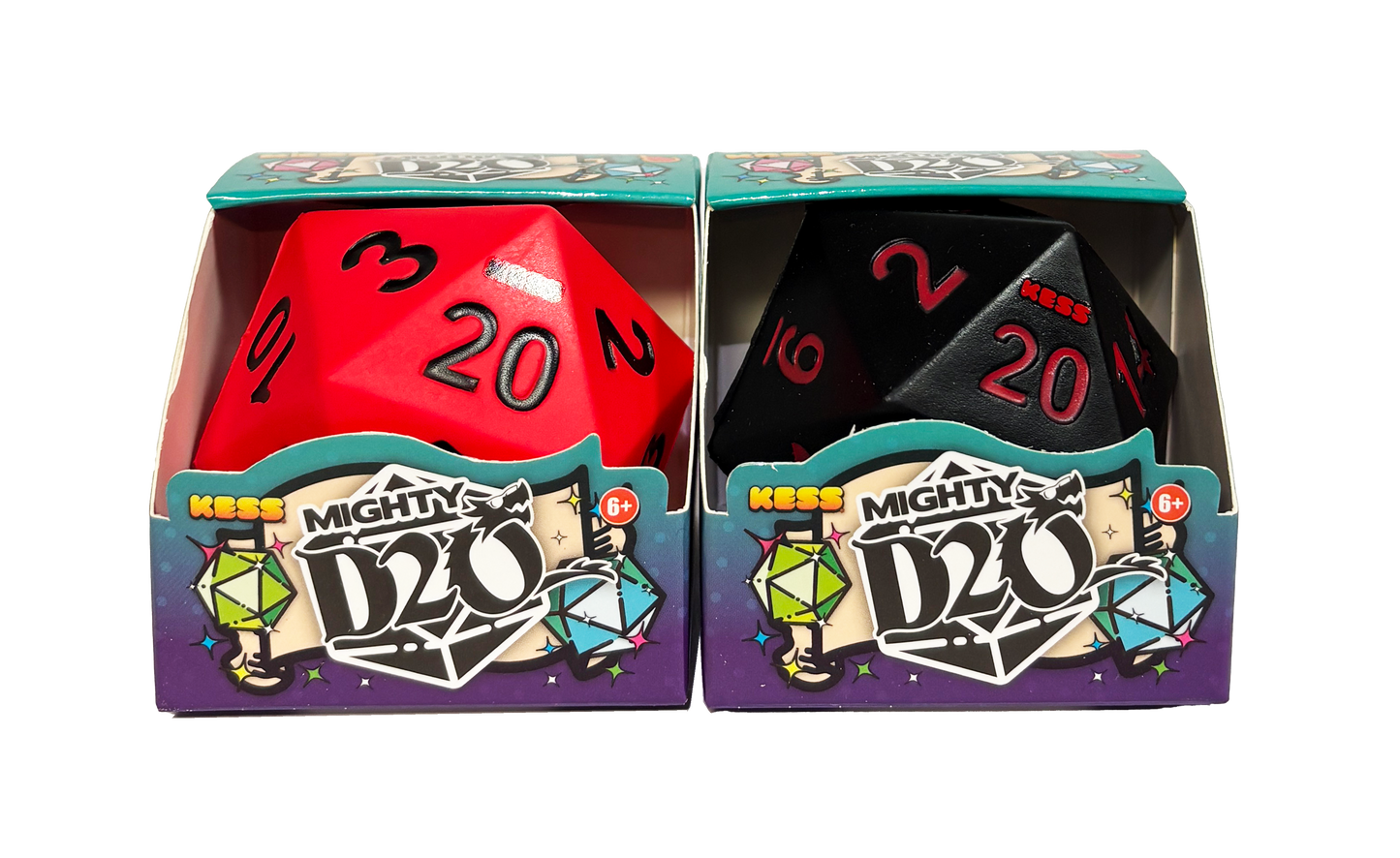 Mighty Foam D20 2.5" Dice Assortment | 20-Sided RPG Dice | KES3330