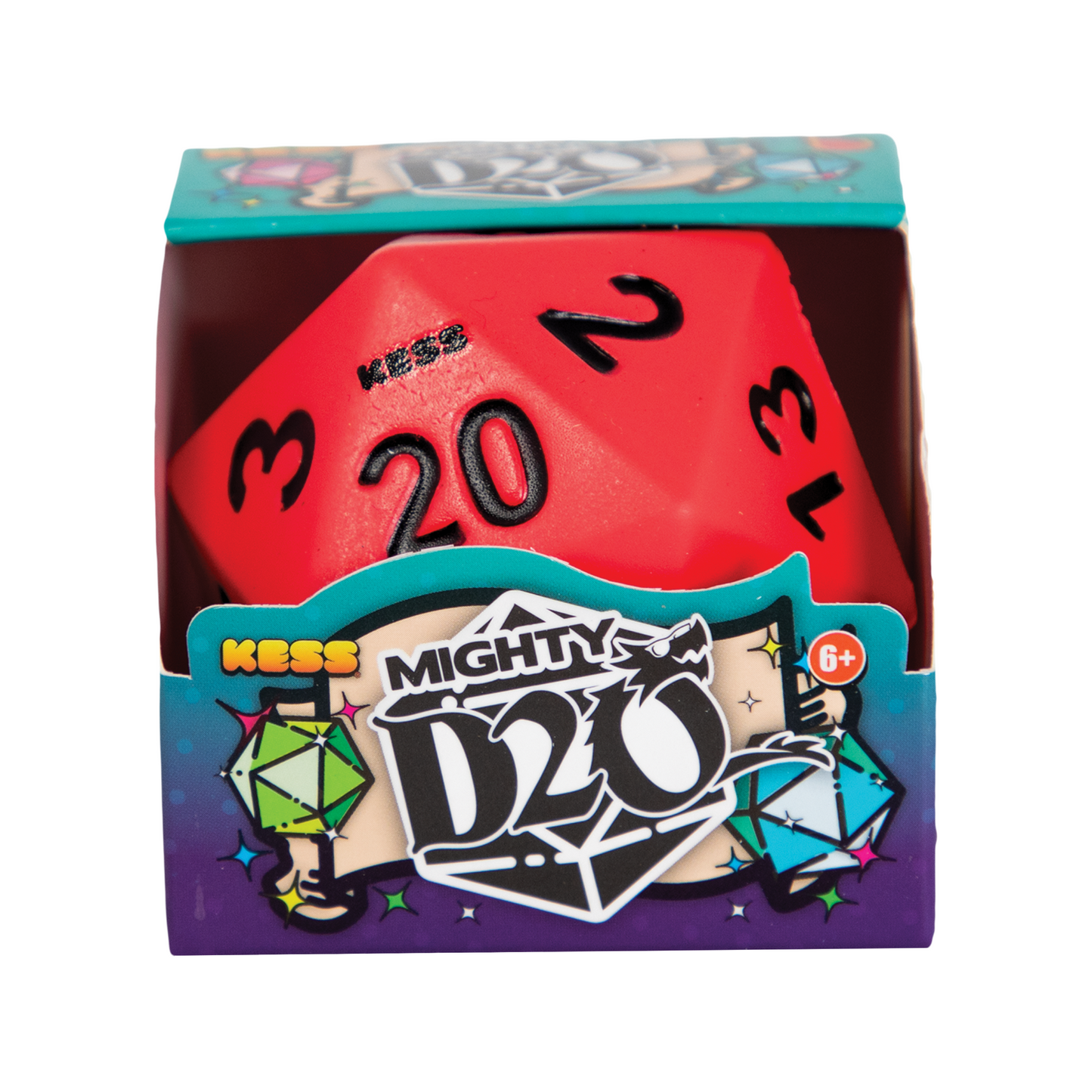Mighty Foam D20 2.5" Dice Assortment | 20-Sided RPG Dice | KES3330