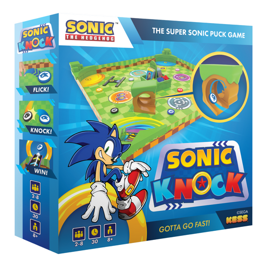 Sonic Knock Board Game – Flick Your Puck, Knock Out Opponents, Gotta Go Fast! | KES3392