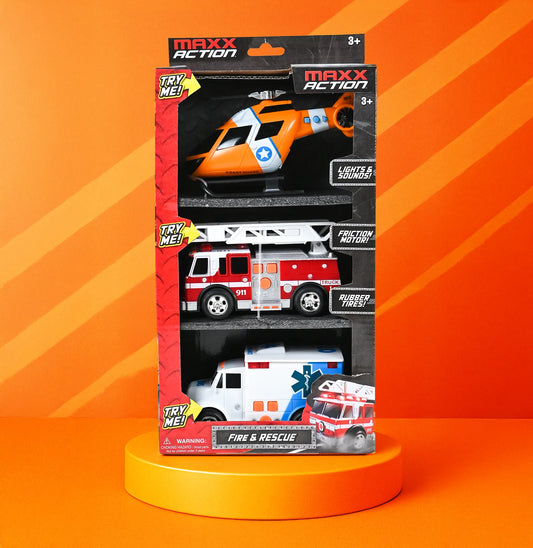 L&S Mini Rescue Vehicles – 3-Pack Set