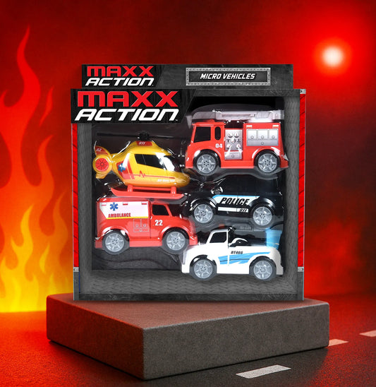 Micro Mini City Rescue Car & Truck Set